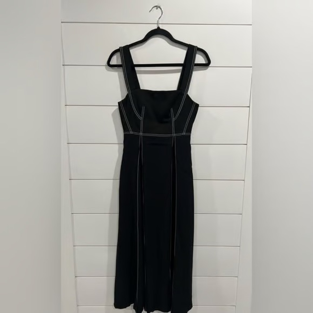 La Ligne Black Ankle Length Crepe Lined Dress